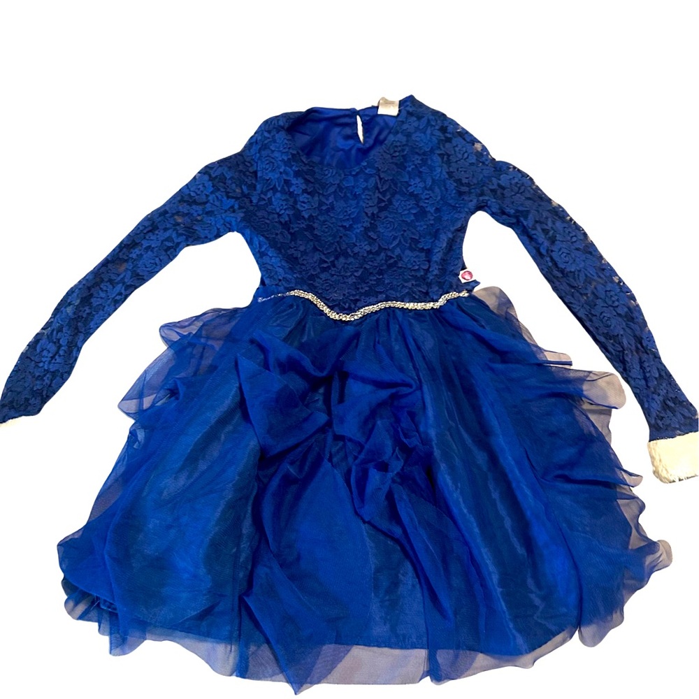 Girls size 12 Dollie & Me Lace/Mesh Cascade Skirt Dress